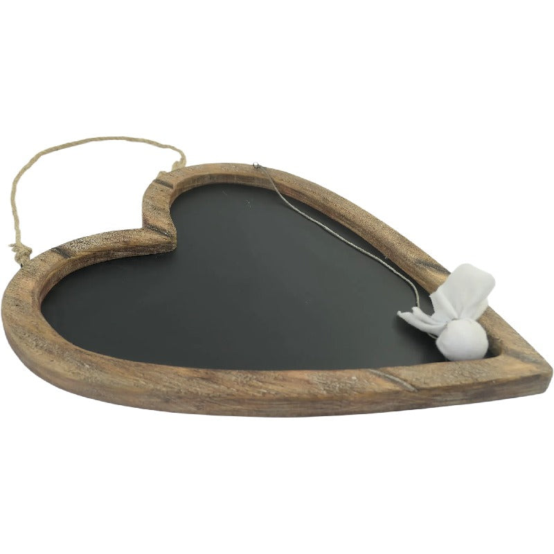 Willow &amp; Silk Wood-framed 42cm Hanging Heart Blackboard