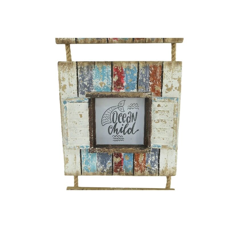 Willow &amp; Silk Wall Art Photo Frame Handmade Wooden Beach Houses 78cm 3-photo