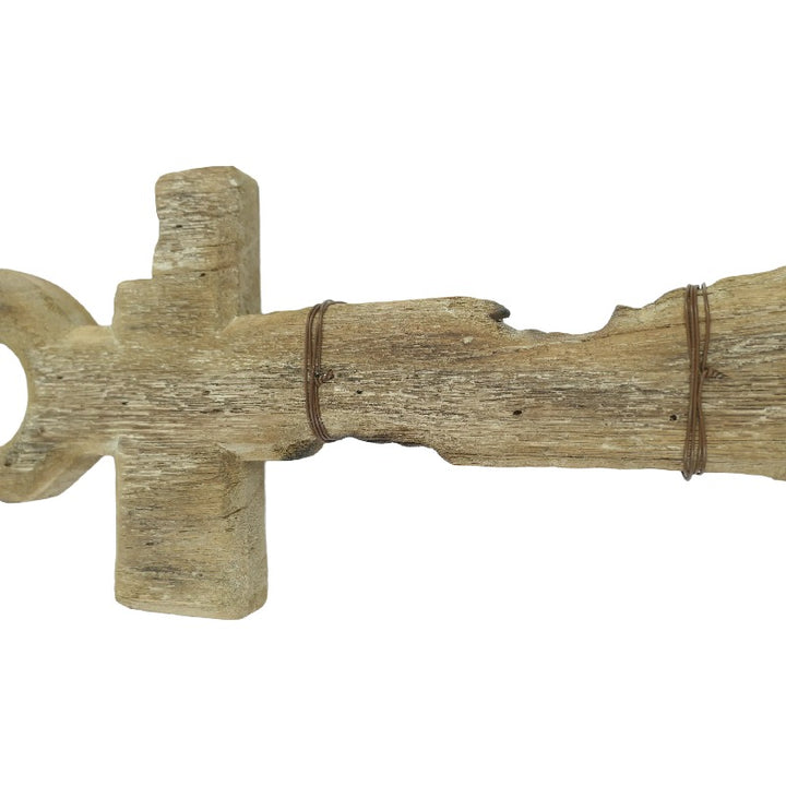 Willow &amp; Silk Handmade 63cm Wooden Anchor Wall Art w/ 3 Key Hooks organiser