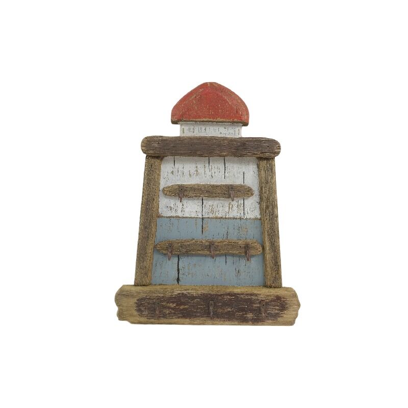 Willow &amp; Silk Wall Hanging Lighthouse Handmade 38cm With 8 Key Hooks