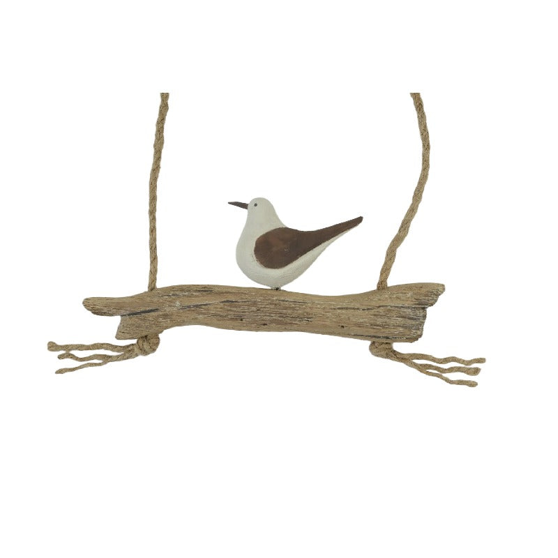 Willow &amp; Silk Wall Art Hanging Wooden Birds Driftwood 47cm Whitewash