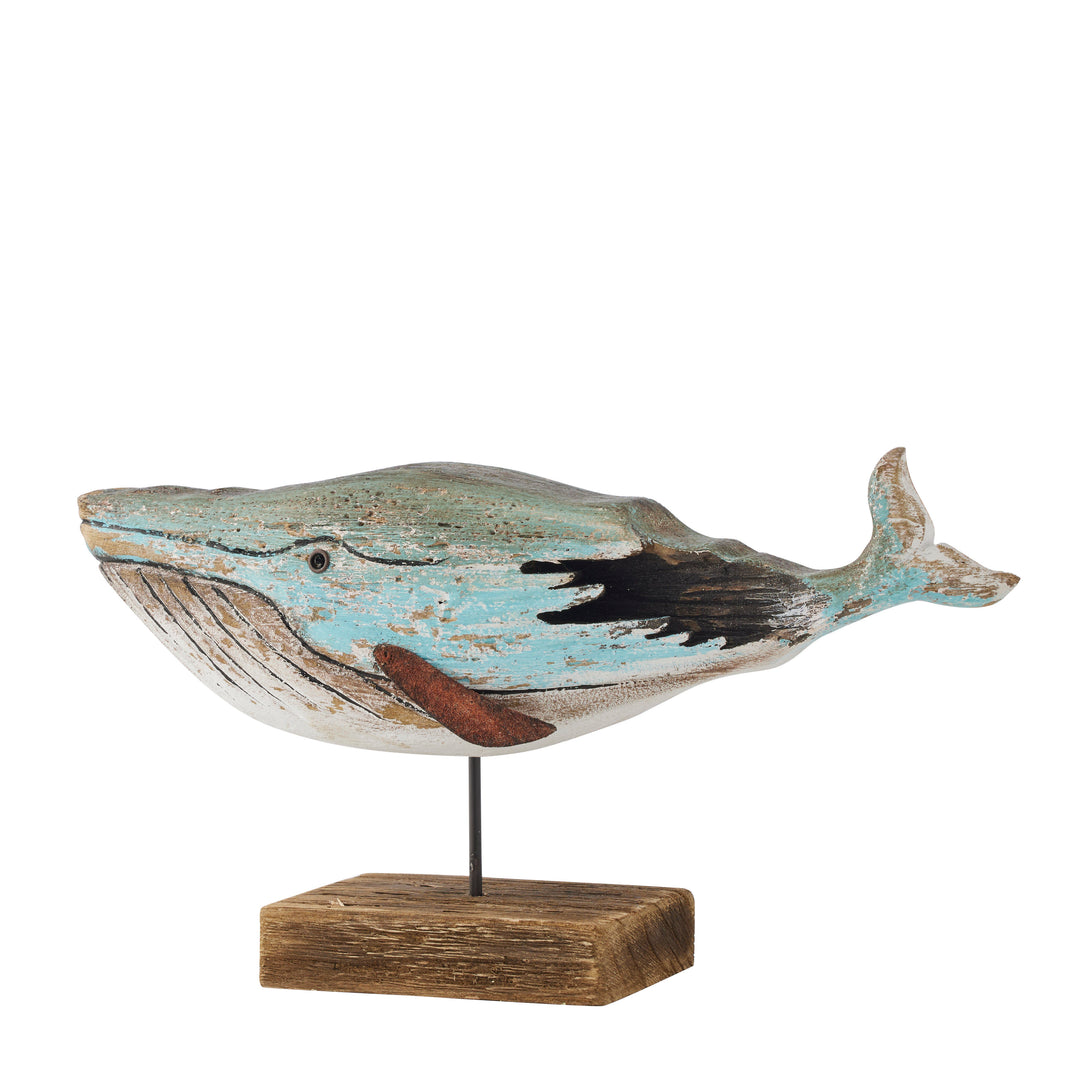 Willow &amp; Silk  ATLAS BLUE WHALE MED 35X10.5X20CM