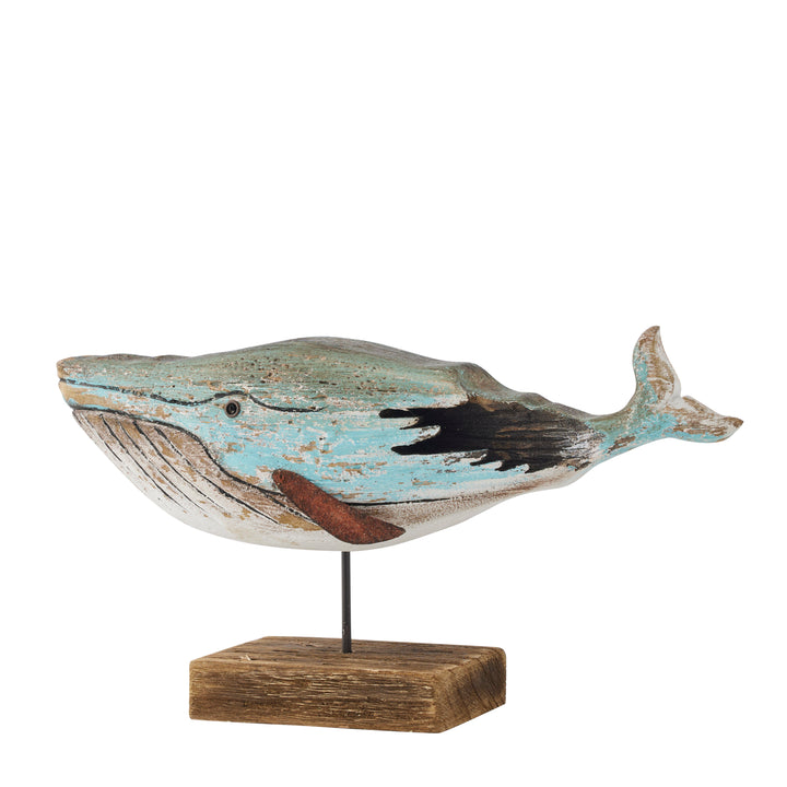 Willow &amp; Silk  ATLAS BLUE WHALE MED 35X10.5X20CM
