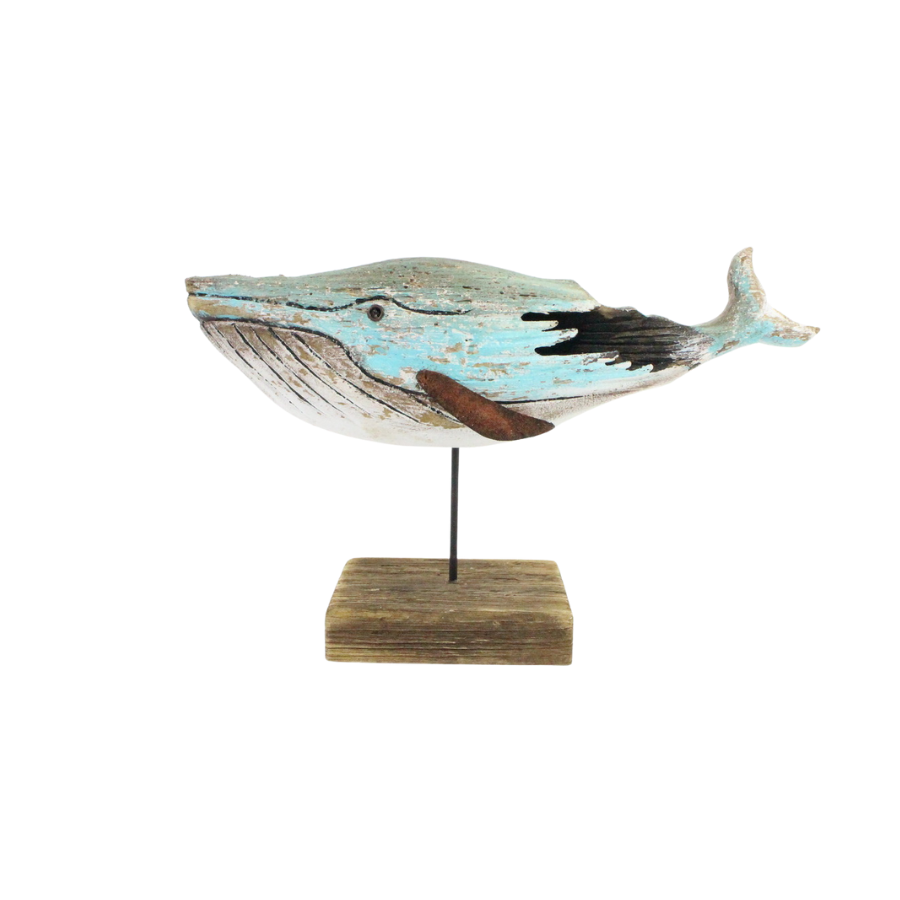 Willow &amp; Silk  ATLAS BLUE WHALE MED 35X10.5X20CM