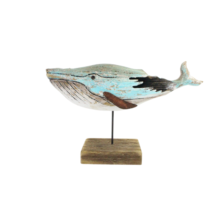 Willow &amp; Silk  ATLAS BLUE WHALE MED 35X10.5X20CM
