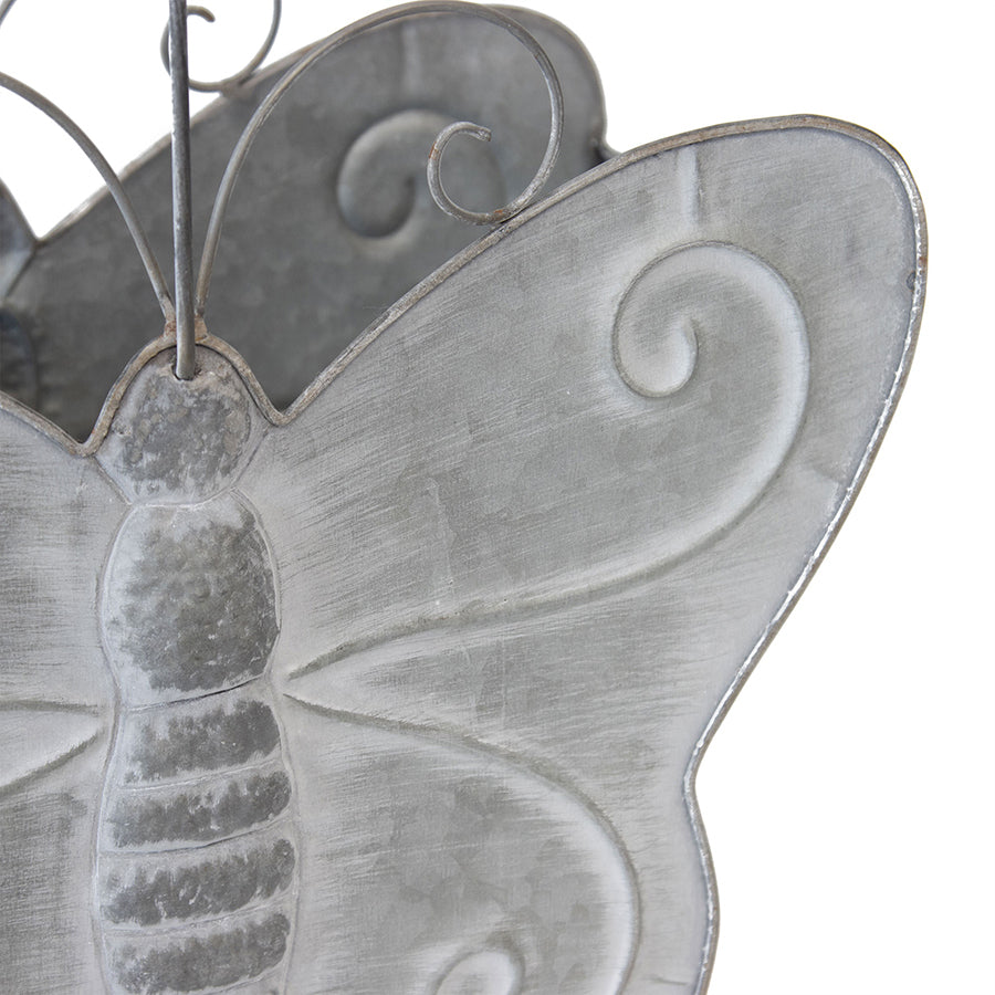 Willow &amp; Silk Nested 37.5/30.5cm Set of 2 Butterfly Metal Planter w/Handles
