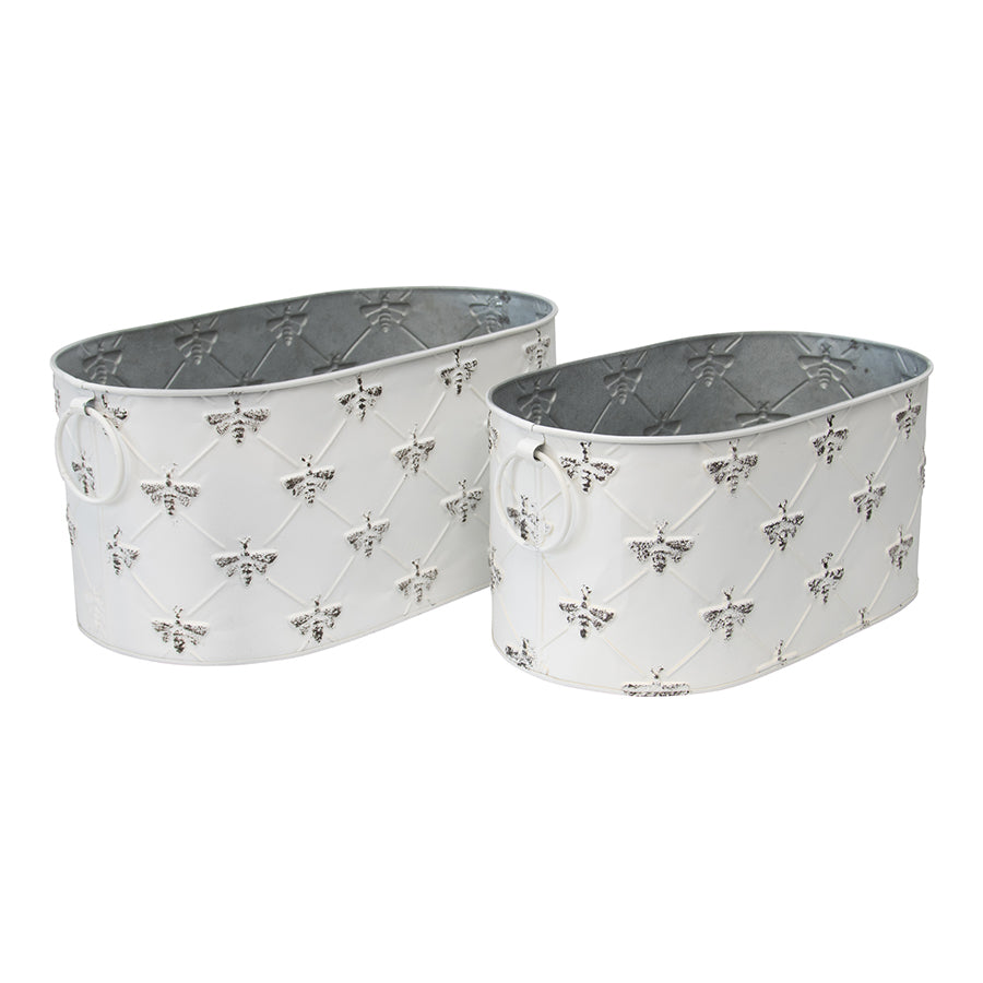 Willow &amp; Silk Oval Bee Planter Set of 2