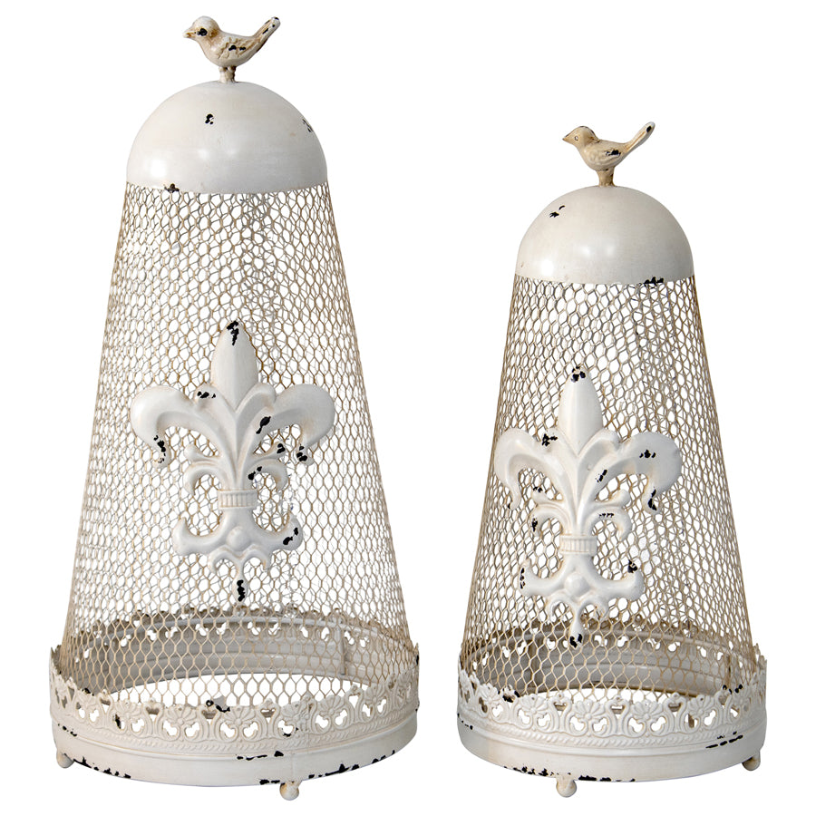 Willow &amp; Silk Set/2 Nested French Country Cloche 23x46/19x40cm