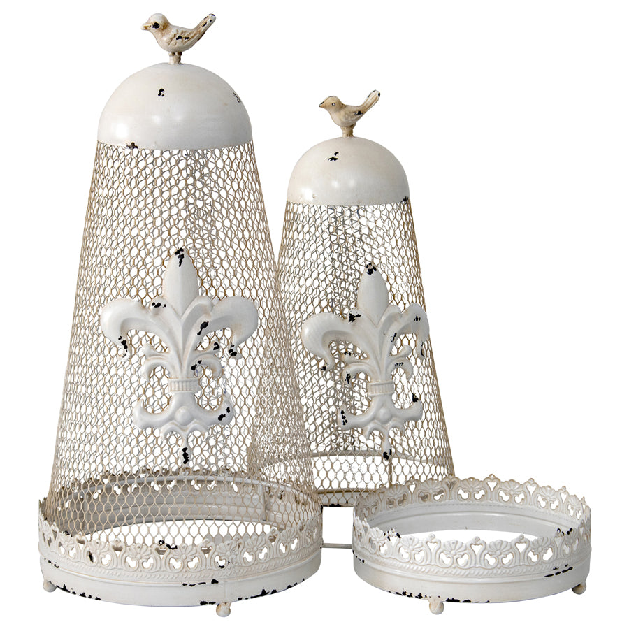 Willow &amp; Silk Set/2 Nested French Country Cloche 23x46/19x40cm