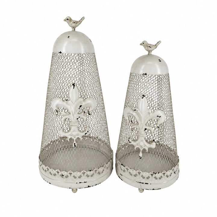 Willow &amp; Silk Set/2 Nested French Country Cloche 23x46/19x40cm