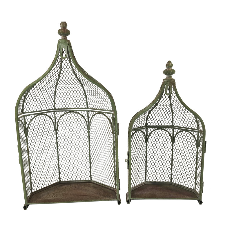 Willow &amp; Silk Decorative Wall Hanging Cages Set of 2 Home Ornaments