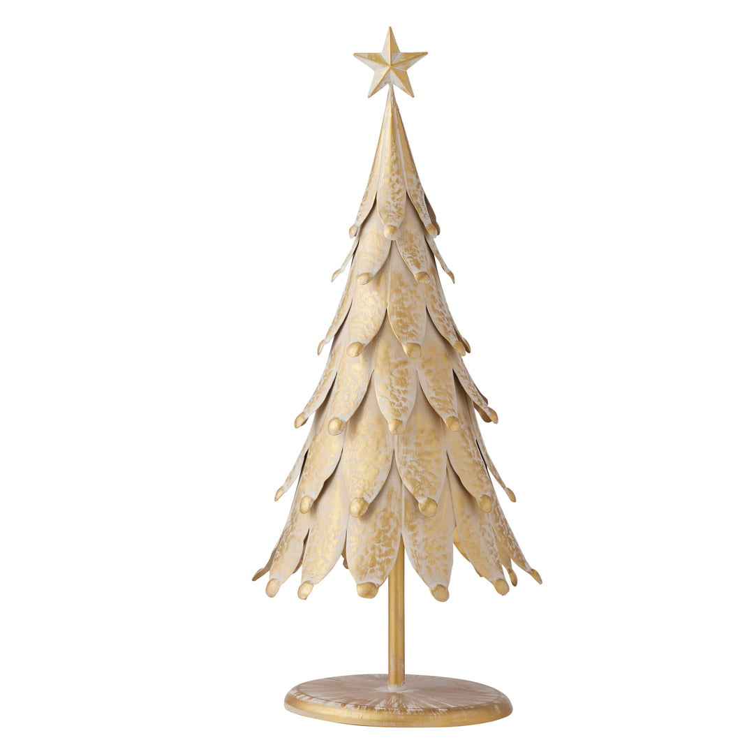Willow &amp; Silk Large Gold Pressed Metal Christmas Tree w/Star L36*H92cm