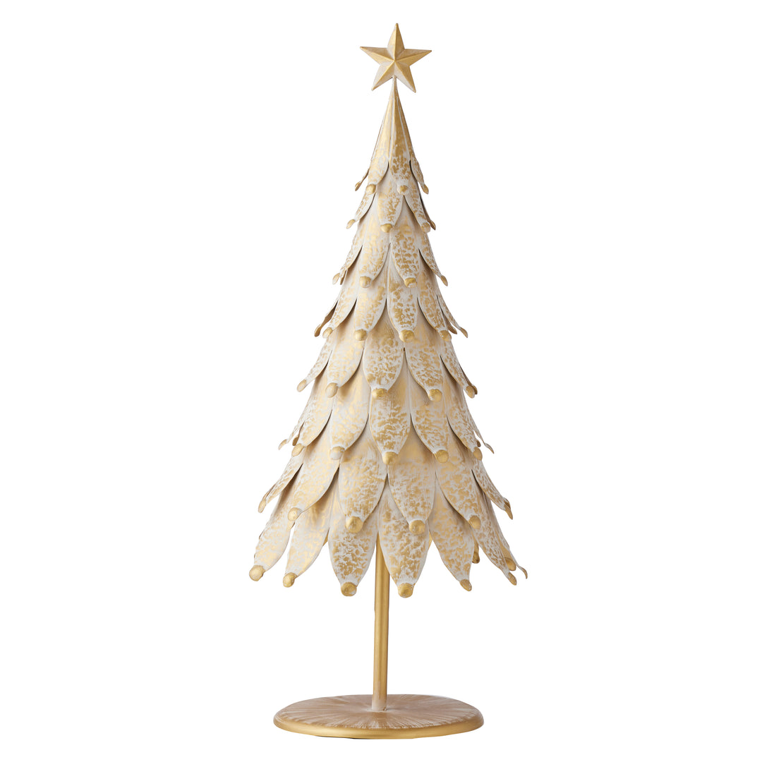 Willow &amp; Silk Small Gold Pressed Metal Christmas Tree w/Star L28*H65cm