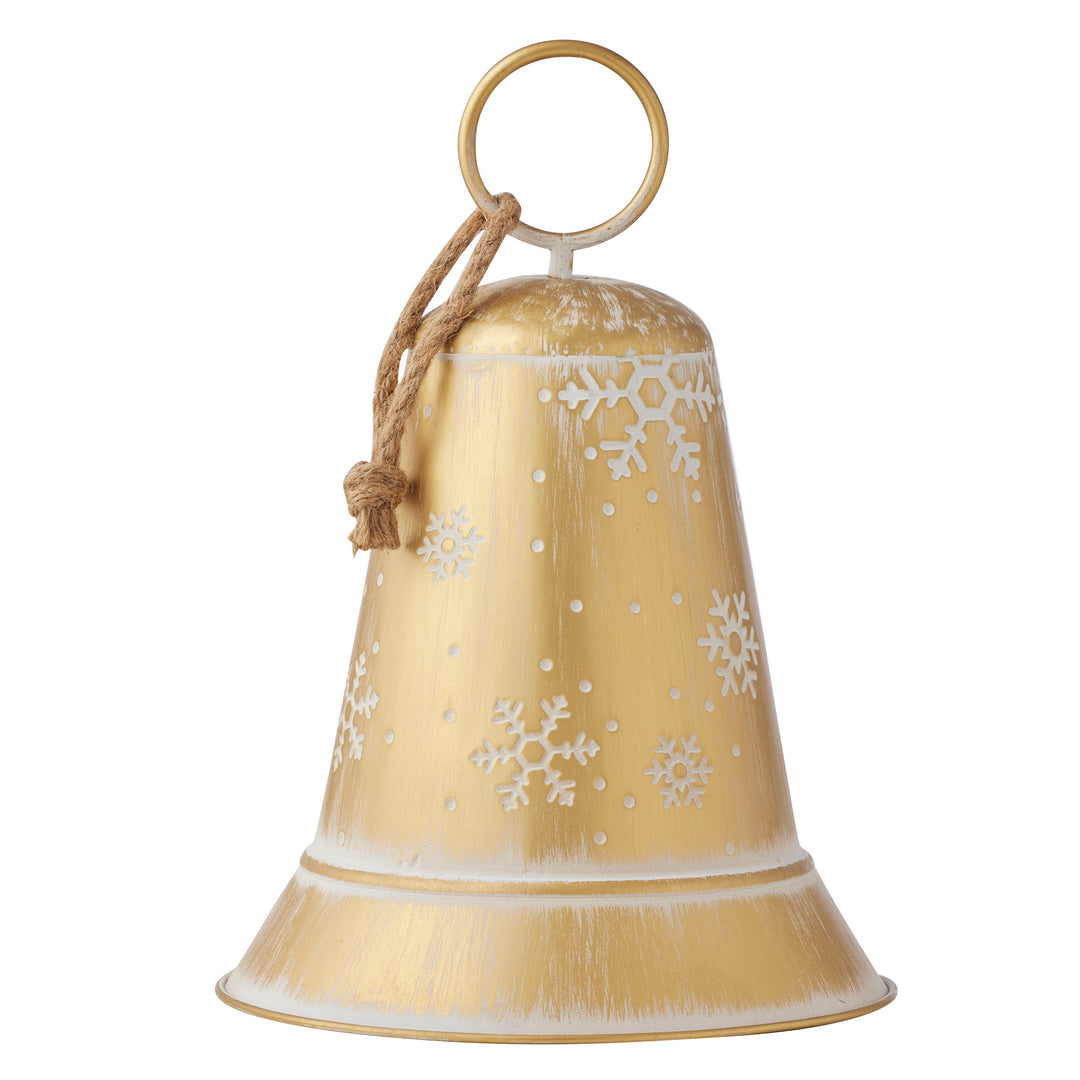 Willow &amp; Silk Christmas Bell w/Snowflake &amp; Rope Hanger L28*H41cm