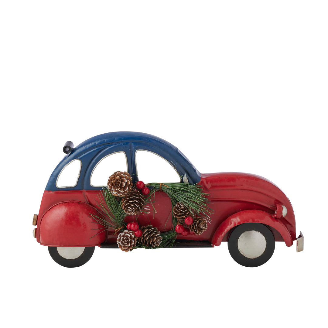 Willow &amp; Silk Light Up Christmas Car Wall Art w/Wreath L35*W6*H17.5cm
