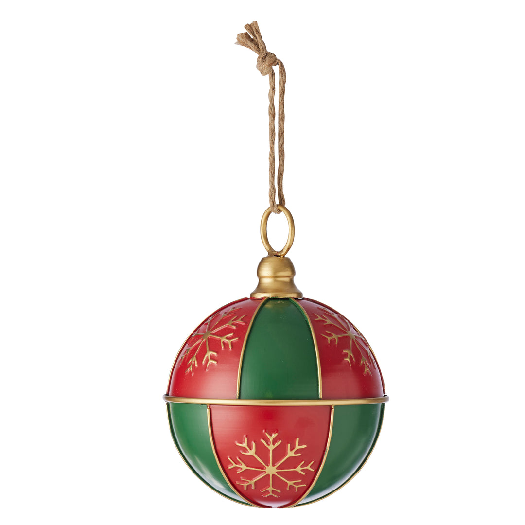 Willow &amp; Silk Small Red/Green Christmas Hanging Bauble on Rope L16*H21-33cm