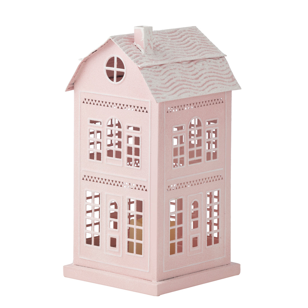 Willow &amp; Silk Pink Christmas 2-Storey House L19.5*W19.5*H39cm