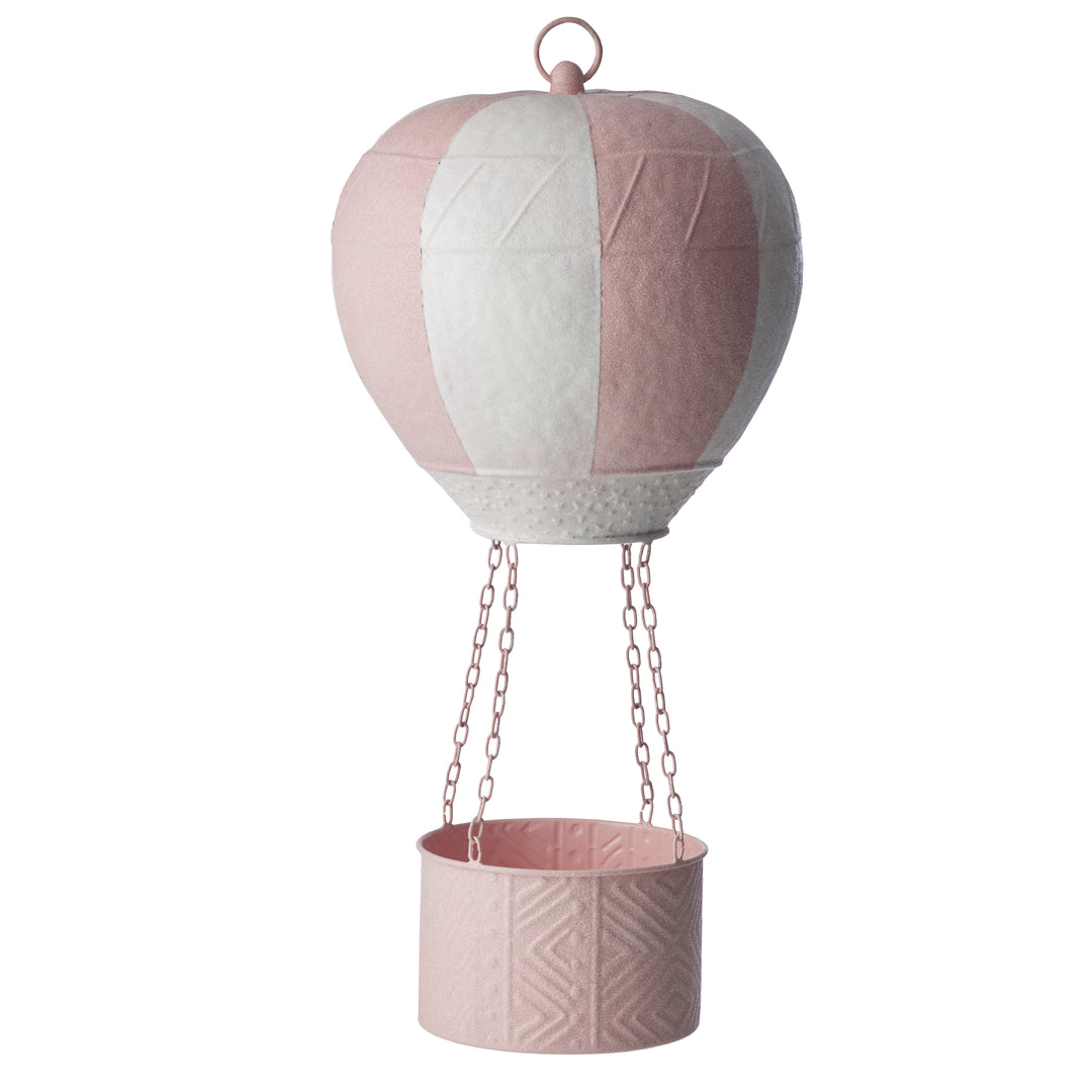 Willow &amp; Silk Christmas Pink/Wht Hanging Hot Air Balloon L30*W30*H64cm