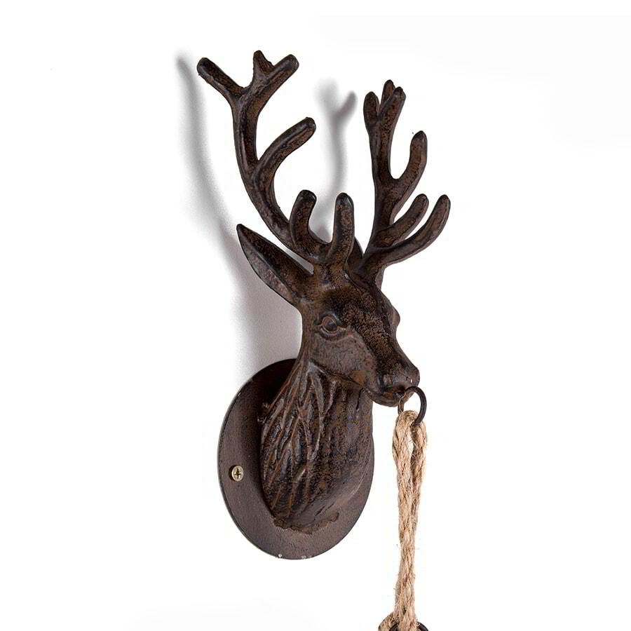 Willow &amp; Silk Iron Reindeer Wall Hanging Bell