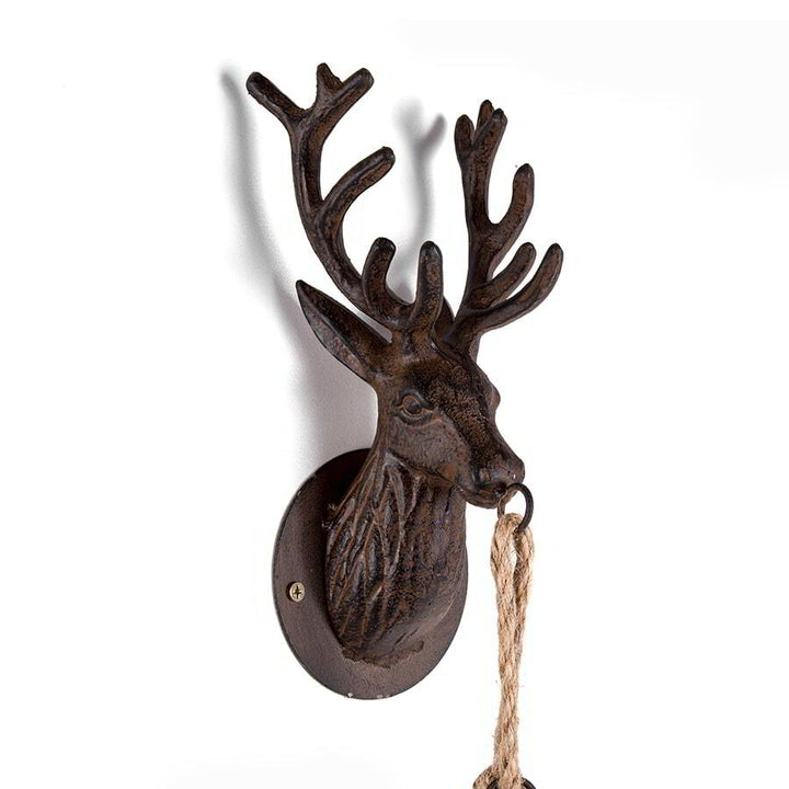 Willow &amp; Silk Iron Reindeer Wall Hanging Bell
