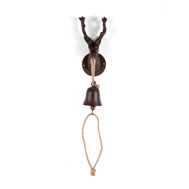 Willow &amp; Silk Iron Reindeer Wall Hanging Bell