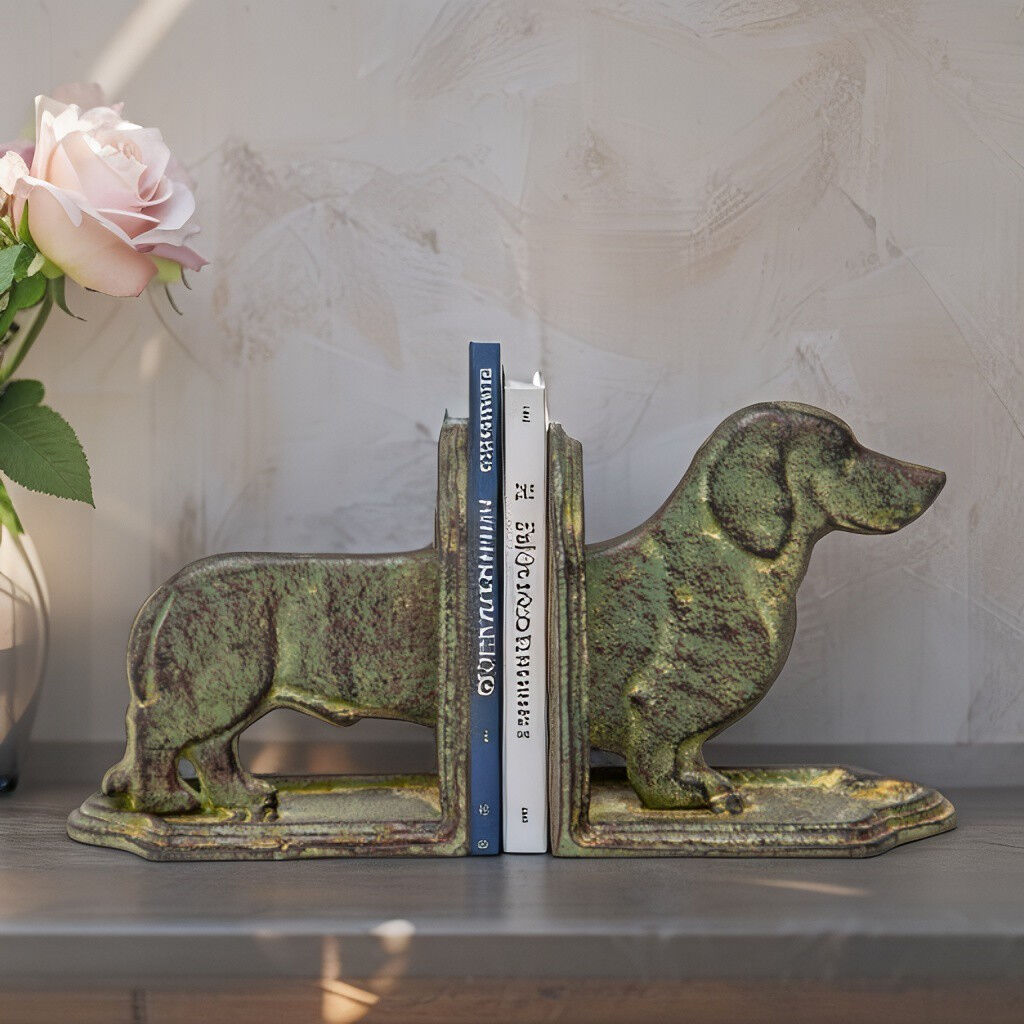 Willow &amp; Silk 12cm Dachshund Dog Table Bookends/Organiser Set
