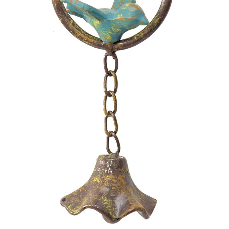 Willow &amp; Silk Cast Iron 31.5cm Hanging Bluebird Garden Bell/Wind Chime