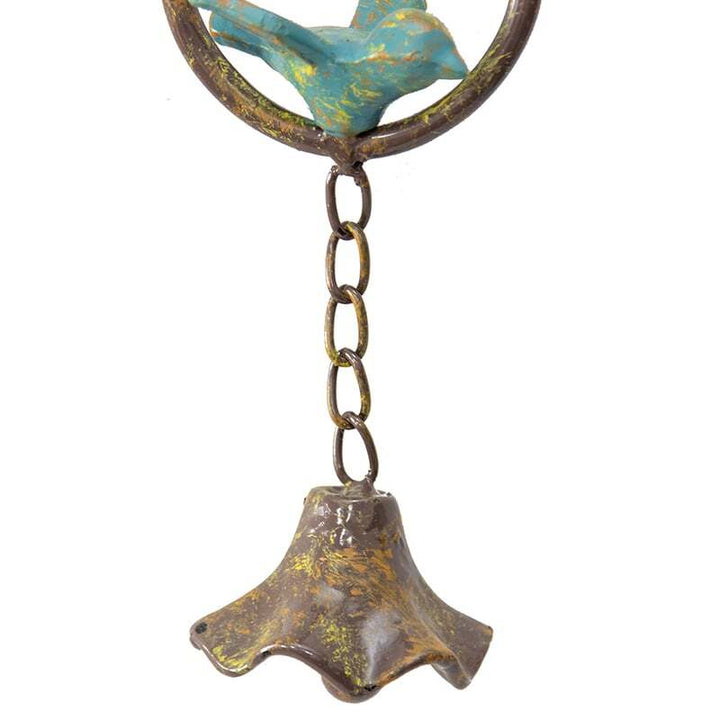 Willow &amp; Silk Cast Iron 31.5cm Hanging Bluebird Garden Bell/Wind Chime