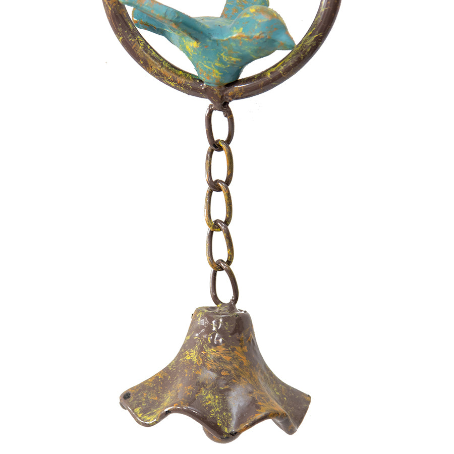 Willow &amp; Silk Cast Iron 31.5cm Hanging Bluebird Garden Bell/Wind Chime