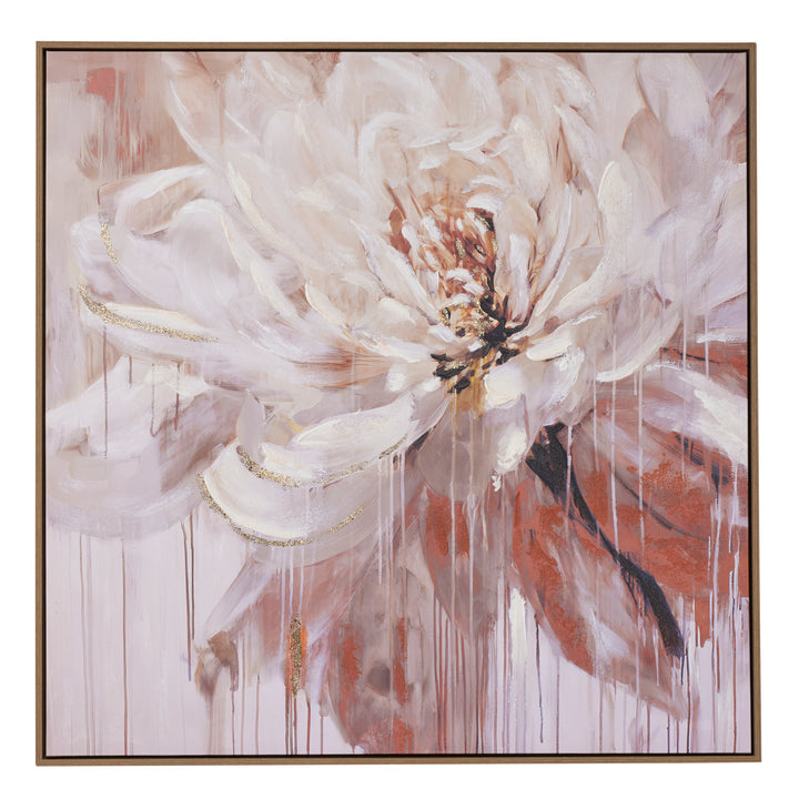 Willow &amp; Silk Textured Pink and Natural Floral Wall Art 102.6*102.6