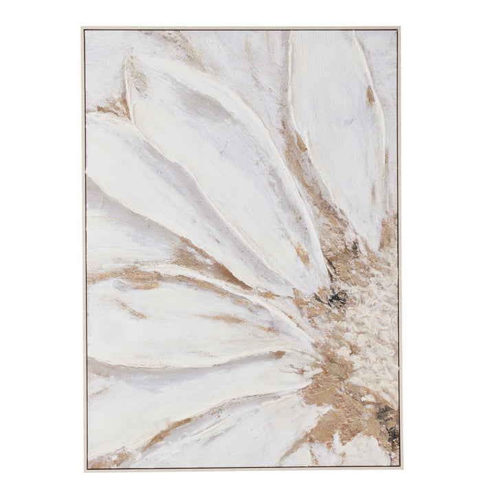 Willow &amp; Silk Textured Natural &amp; Gold Flower Wall Art 82.6*122.6