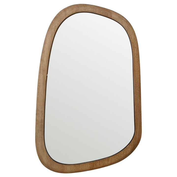 Willow &amp; Silk Wall Mirror Asymmetric Square Wood Frame - Natural - 62cm