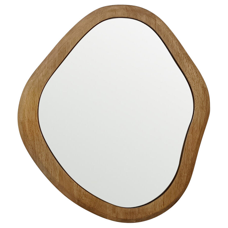 Willow &amp; Silk Wall Mirror Asymmetric Oval Wood Frame - Natural - 60cm