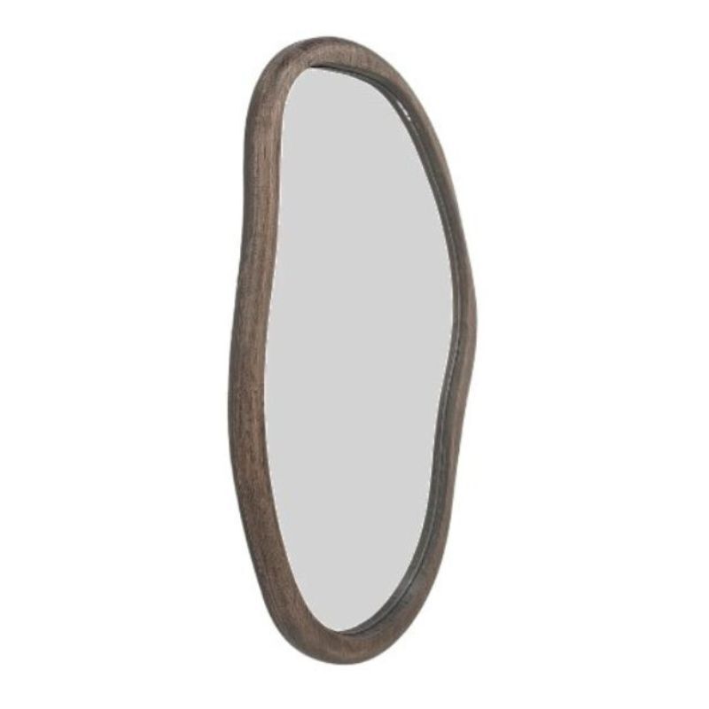 Willow &amp; Silk Wall Mirror Sleek Mid Century Asymmetric Wood-Framed 40x70cm - Natural