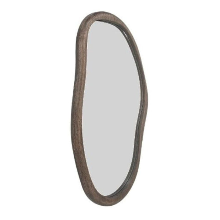 Willow &amp; Silk Wall Mirror Sleek Mid Century Asymmetric Wood-Framed 40x70cm - Natural