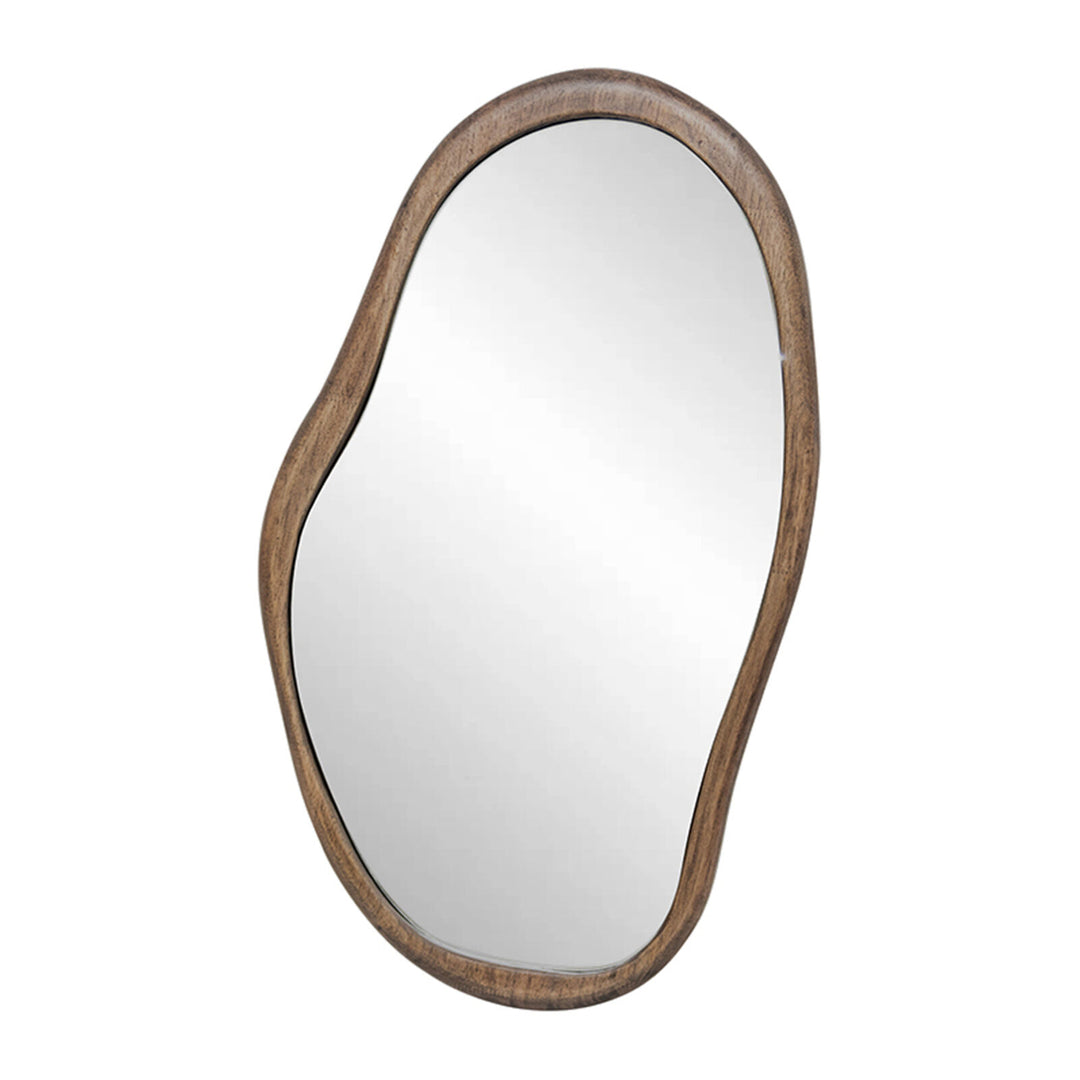 Willow &amp; Silk Wall Mirror Sleek Mid Century Asymmetric Wood-Framed 40x70cm - Natural