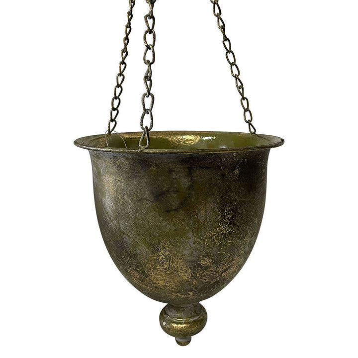 Willow &amp; Silk Metal 24cm Hanging Golden Lustre Bowl/Pot Planter Hanger