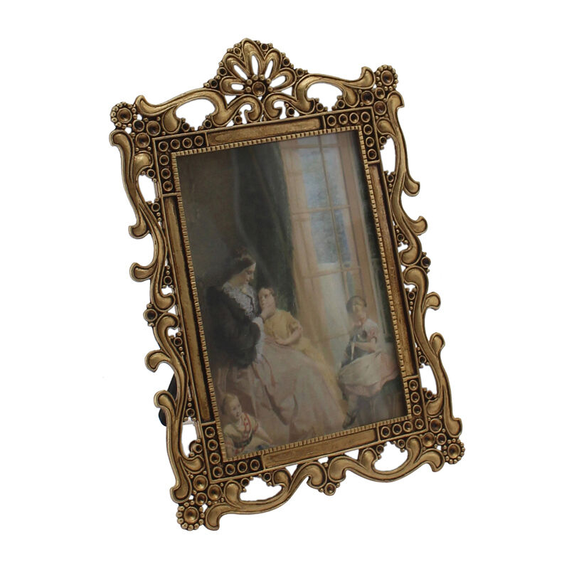 Willow &amp; Silk Photo Frame Alloy/MDF 18cm Antique Gold Ornate Swirls