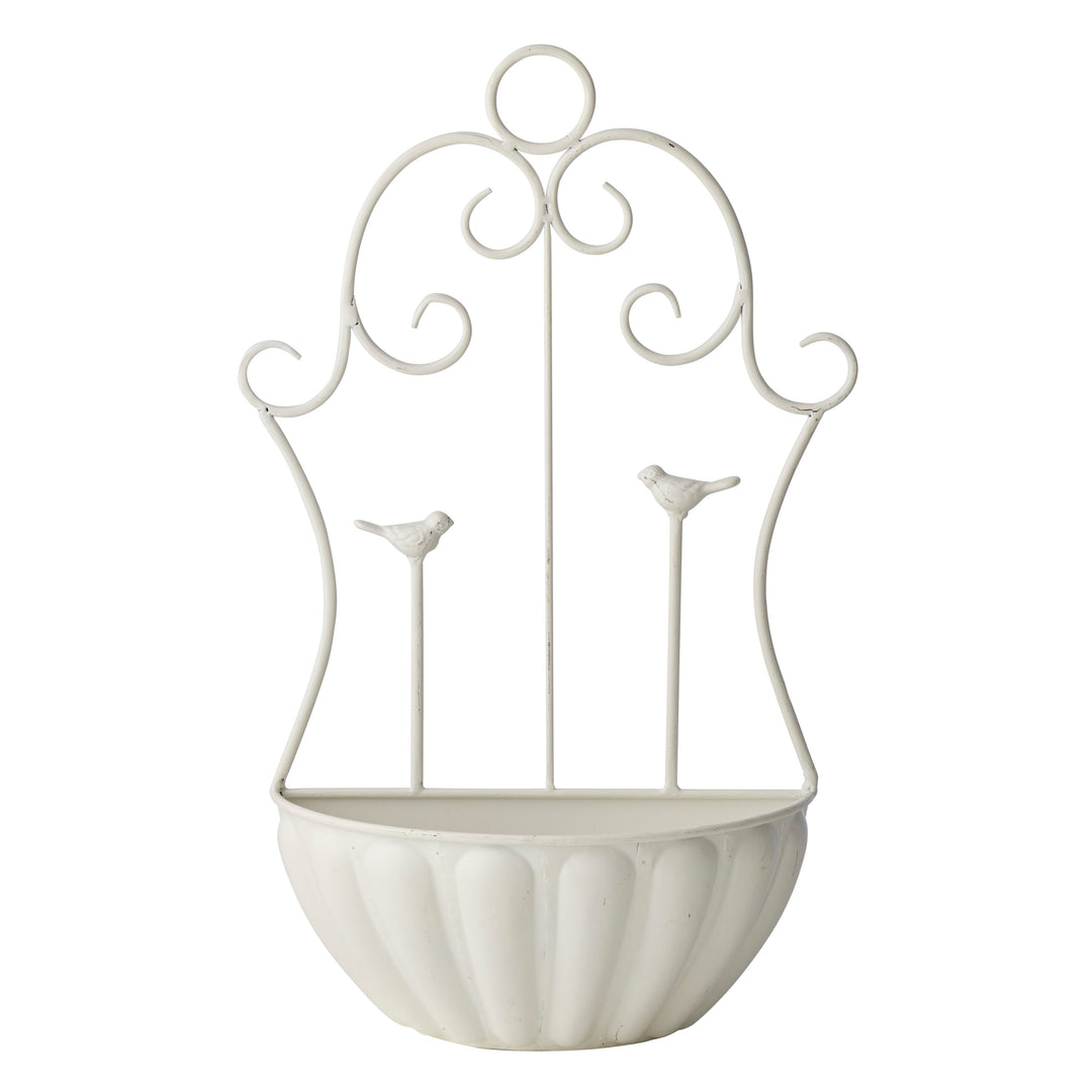 Willow and Silk Fleur Wall Planter w/2 Birds 30x14.5x49.5cm