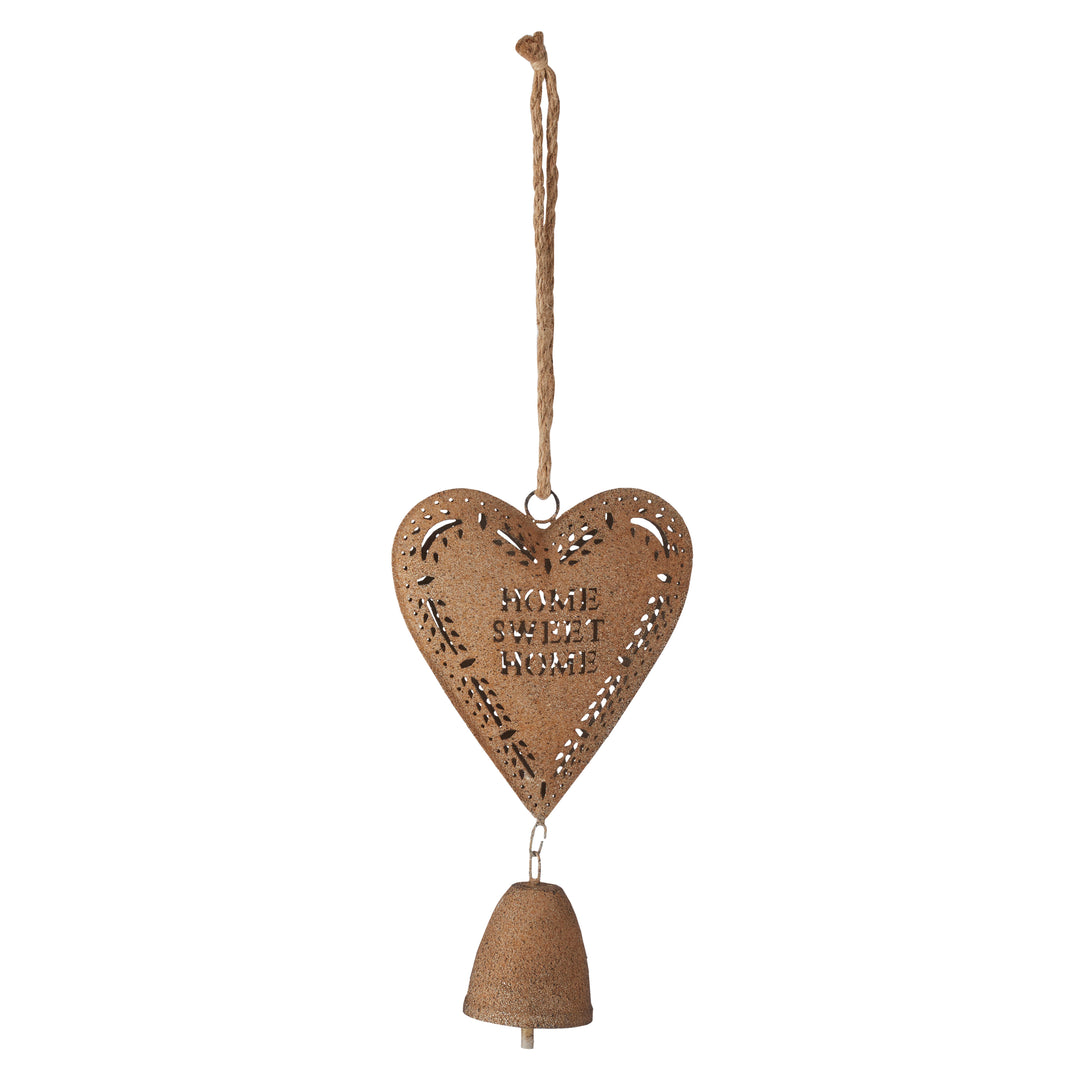 Willow &amp; Silk Metal Hanging Heart Decoration Rust 18*7.5*55