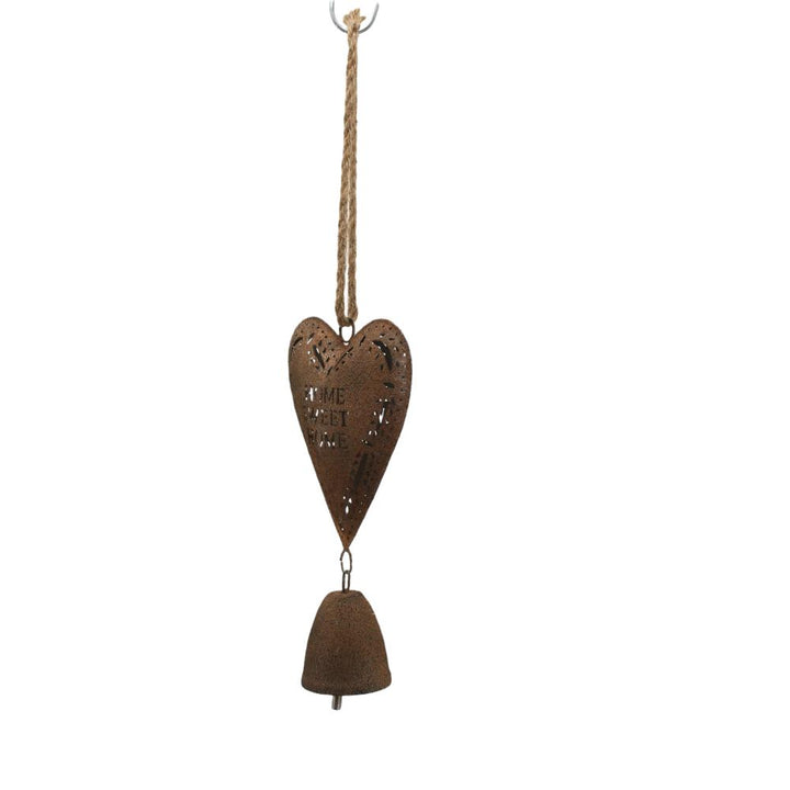 Willow &amp; Silk Metal Hanging Heart Decoration Rust 18*7.5*55