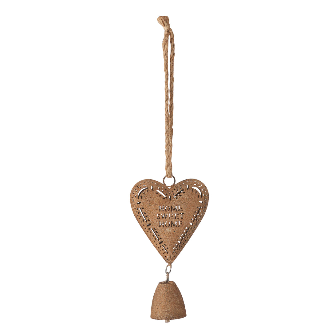 Willow &amp; Silk Metal Hanging Heart Decoration Rust  13*6*48