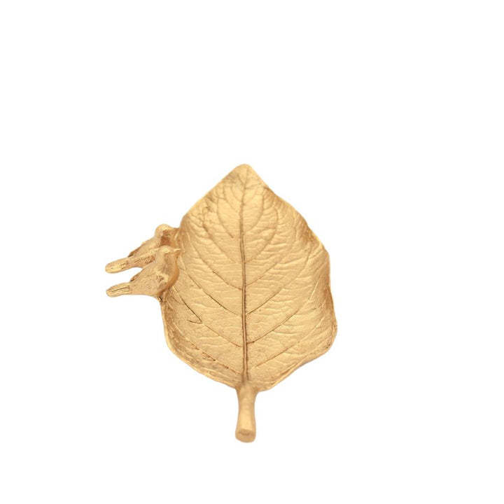 Willow &amp; Silk Leaf Tray Gold 19*10*3.5