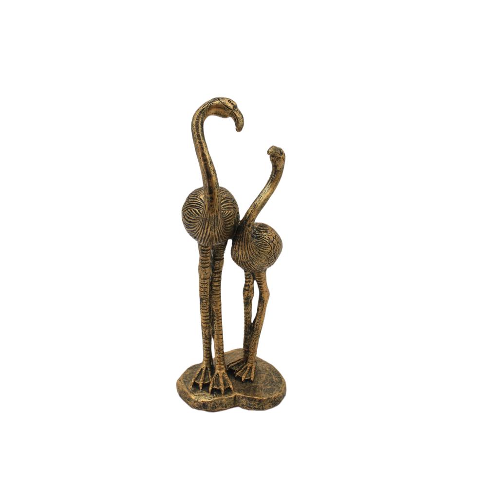 Willow &amp; Silk Standing Flamingos Sculpture Bronze 13*11.5*30