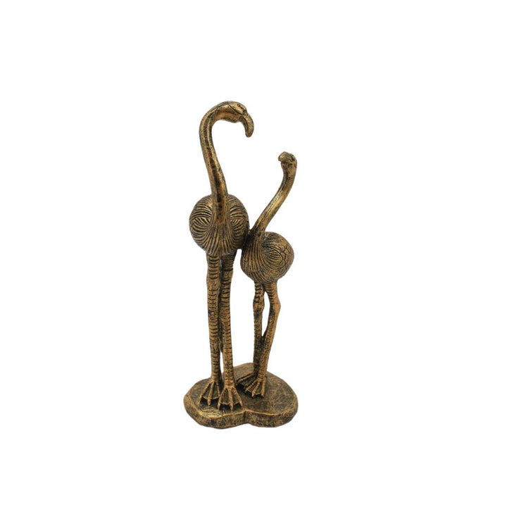 Willow &amp; Silk Standing Flamingos Sculpture Bronze 13*11.5*30