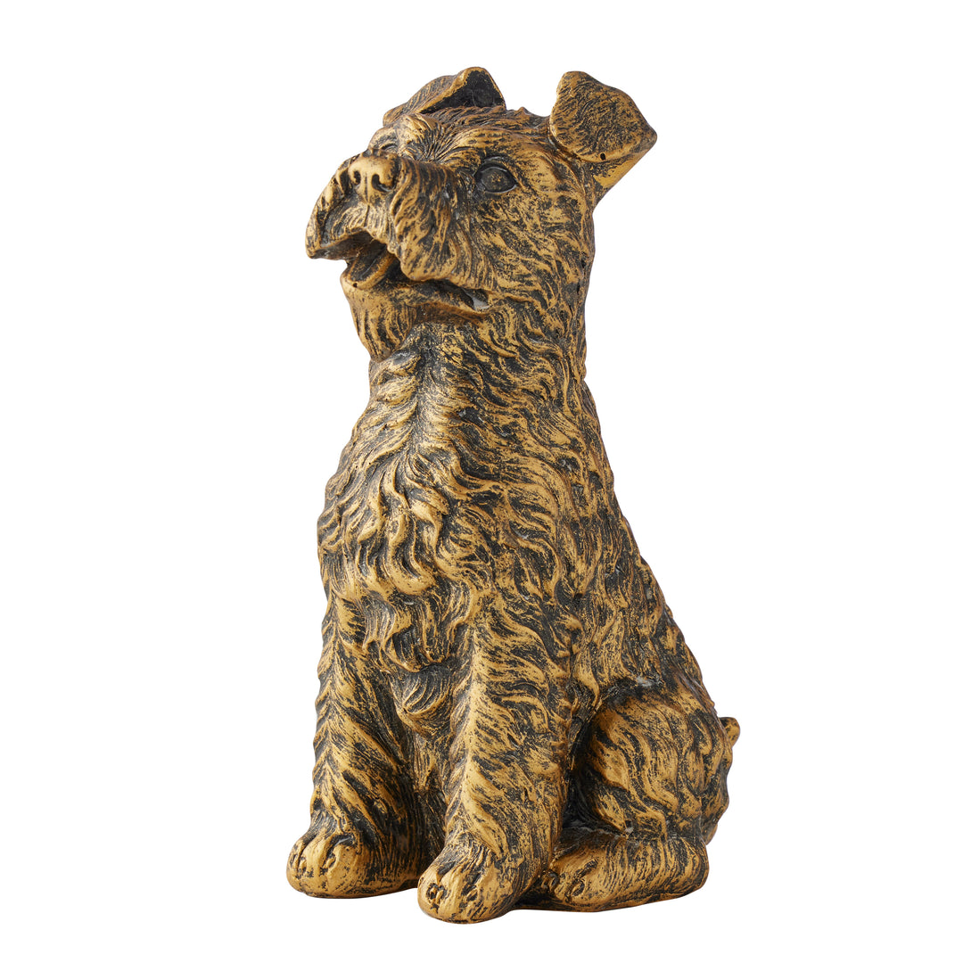 Willow &amp; Silk Sitting Dog Sculpture Bronze 10*7.5*16