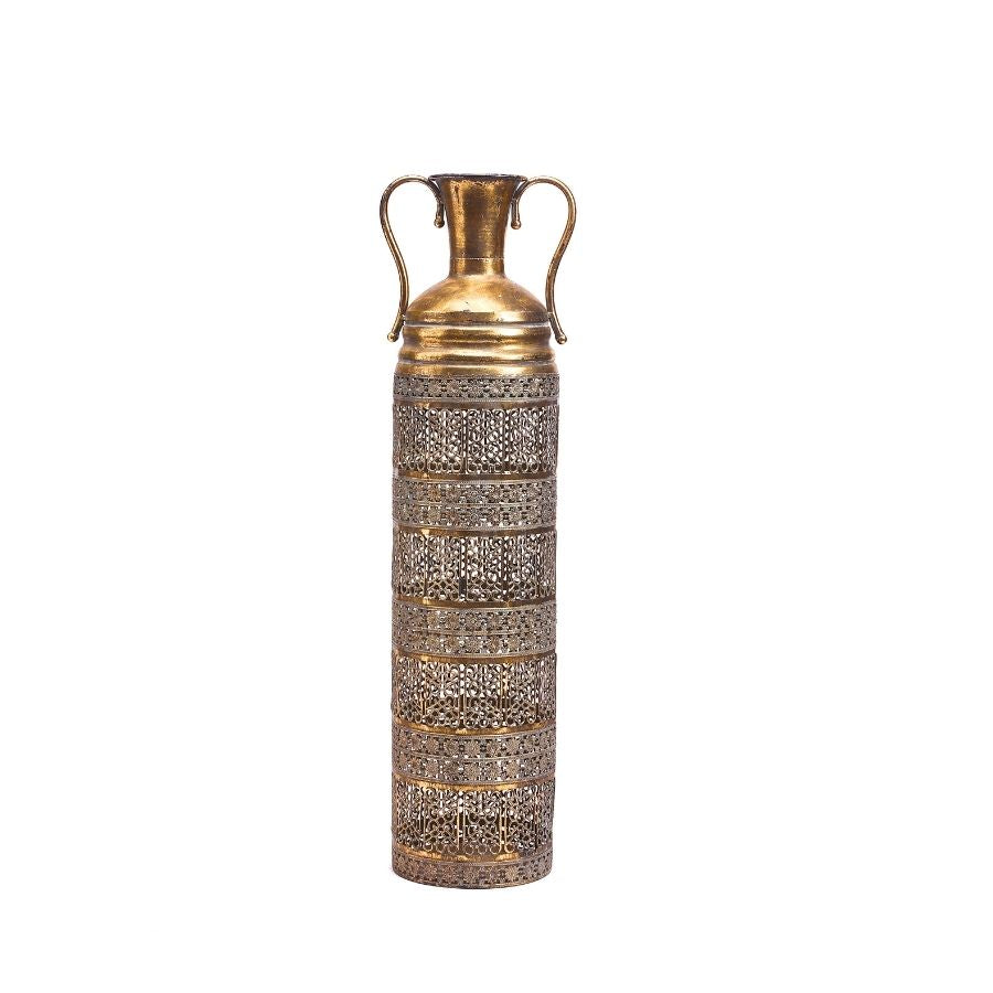 Willow and Silk Pressed Metal Mesh Standing Urn 18.5*15*53.5