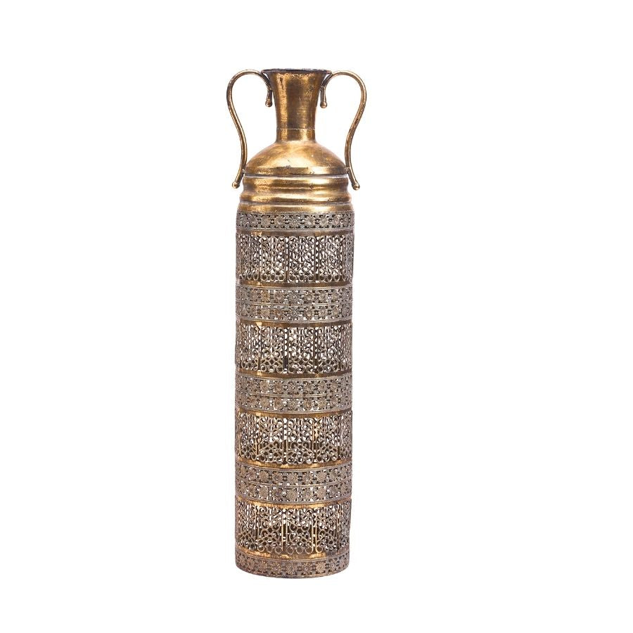 Willow and Silk Pressed Metal Mesh Standing Urn 18.5*15*65