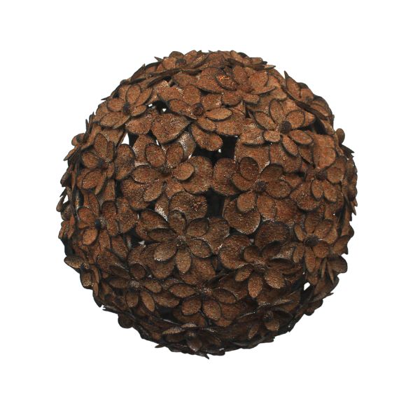 Willow &amp; Silk Metal Rust Flower Ball Decoration 23*23*23