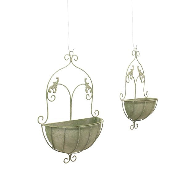 Willow &amp; Silk S/2 Wall Fleur PlantersL0:41*18.5*61.5  S0:31.5*13.5*46.5